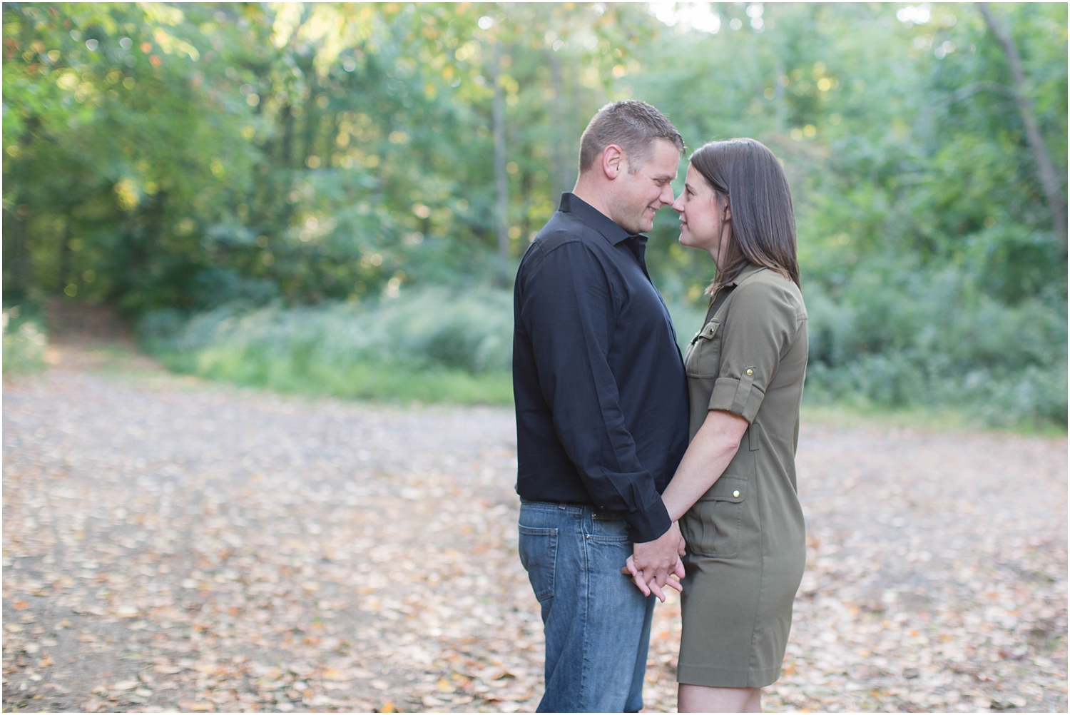 Fall engagement session in new jersey with dogs