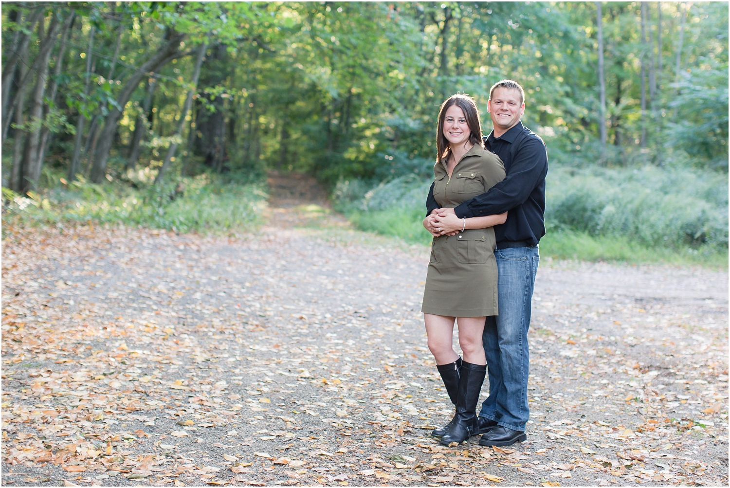 Fall engagement session in new jersey with dogs