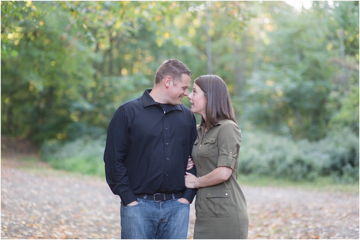 Fall engagement session in new jersey with dogs