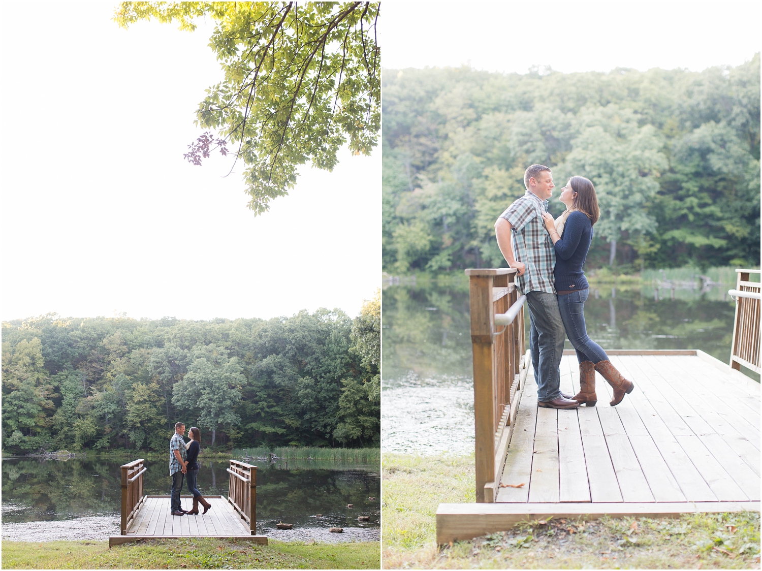 Fall engagement session in new jersey with dogs