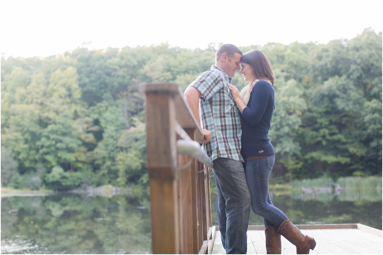 Fall engagement session in new jersey with dogs