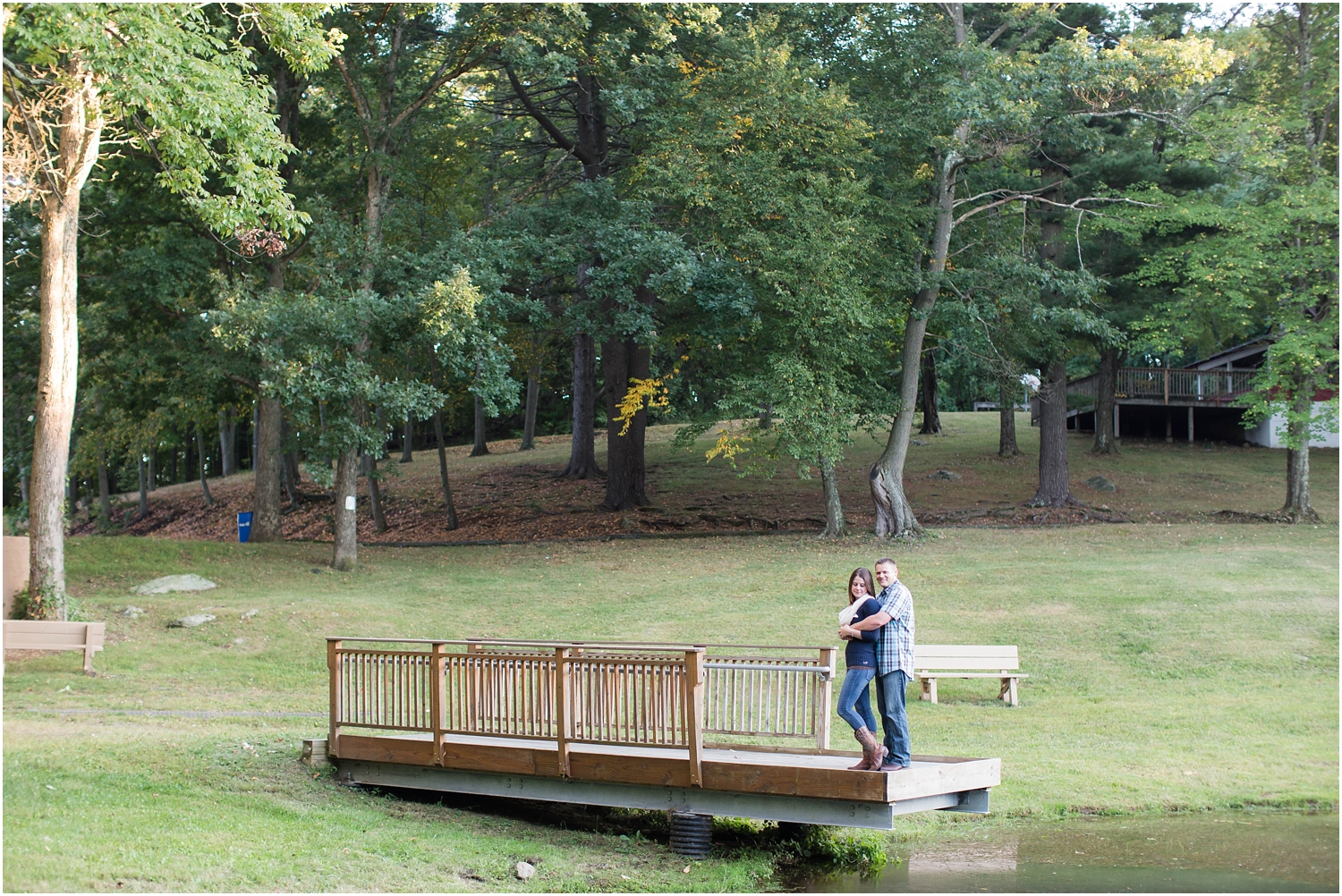 Fall engagement session in new jersey with dogs