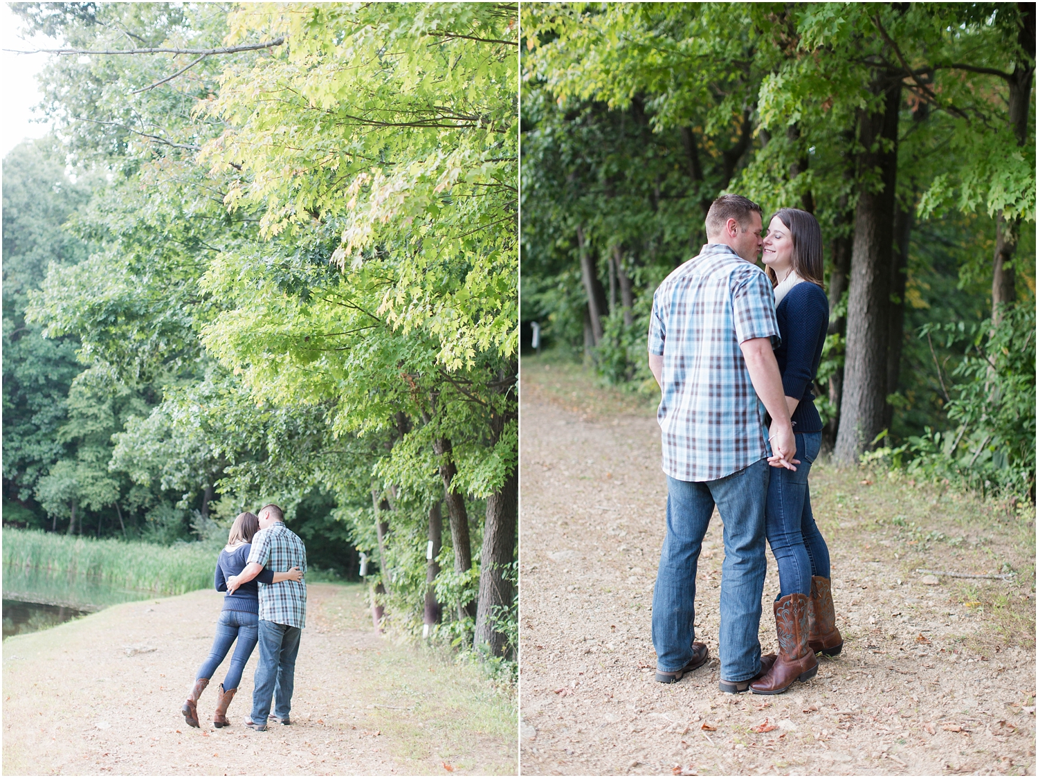 Fall engagement session in new jersey with dogs