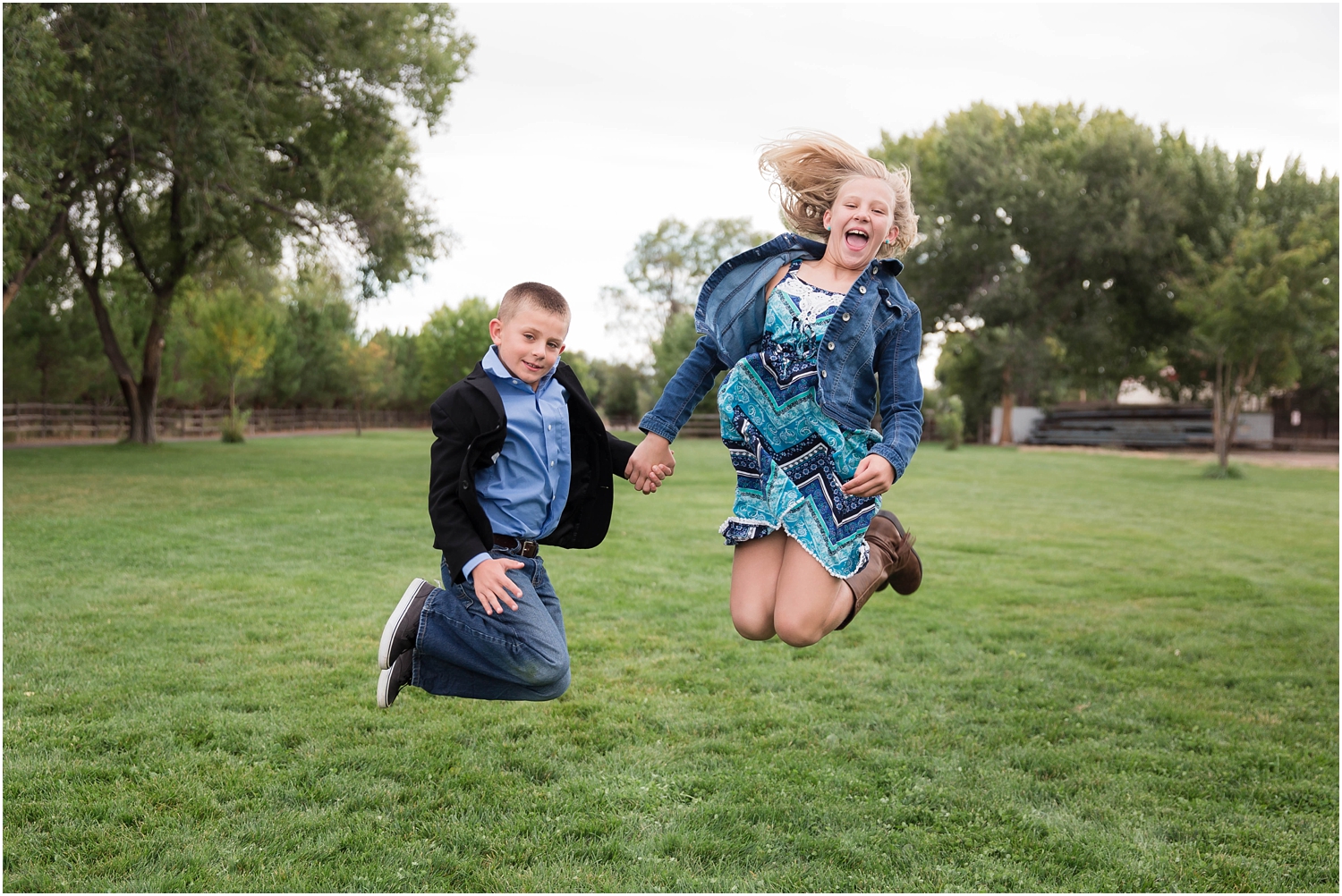 Family Photography in Albuquerque NM at Hartnett Park | Family of four with dog photo session