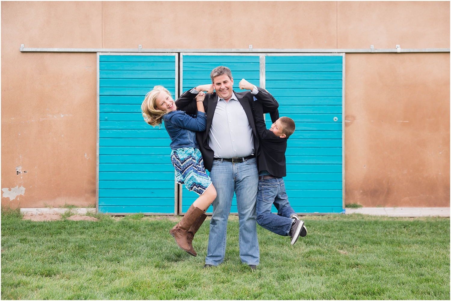 Family Photography in Albuquerque NM at Hartnett Park | Family of four with dog photo session