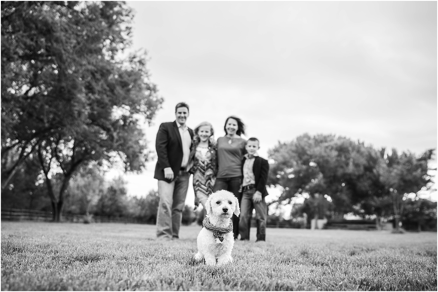 Family Photography in Albuquerque NM at Hartnett Park | Family of four with dog photo session