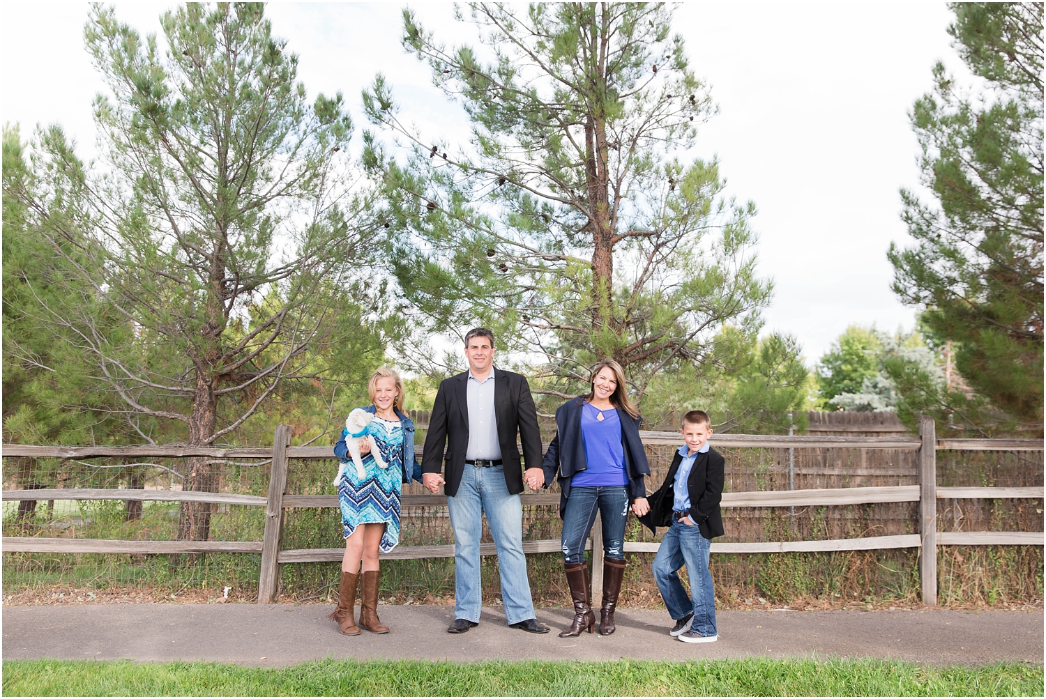 Family Photography in Albuquerque NM at Hartnett Park | Family of four with dog photo session