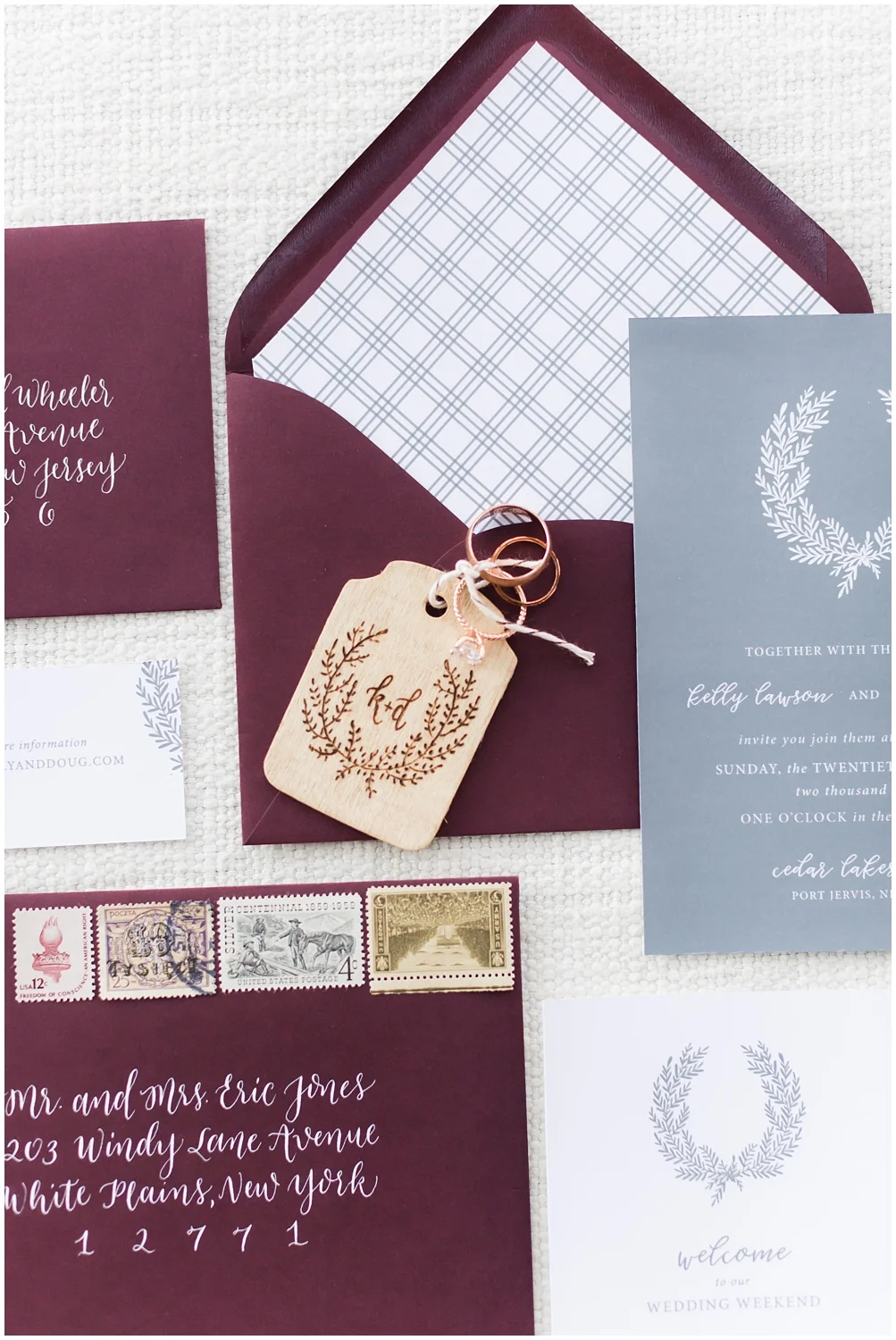 Romantic wedding details | Invitation Suite | Cedar Lakes Estate | Port Jervis, NY