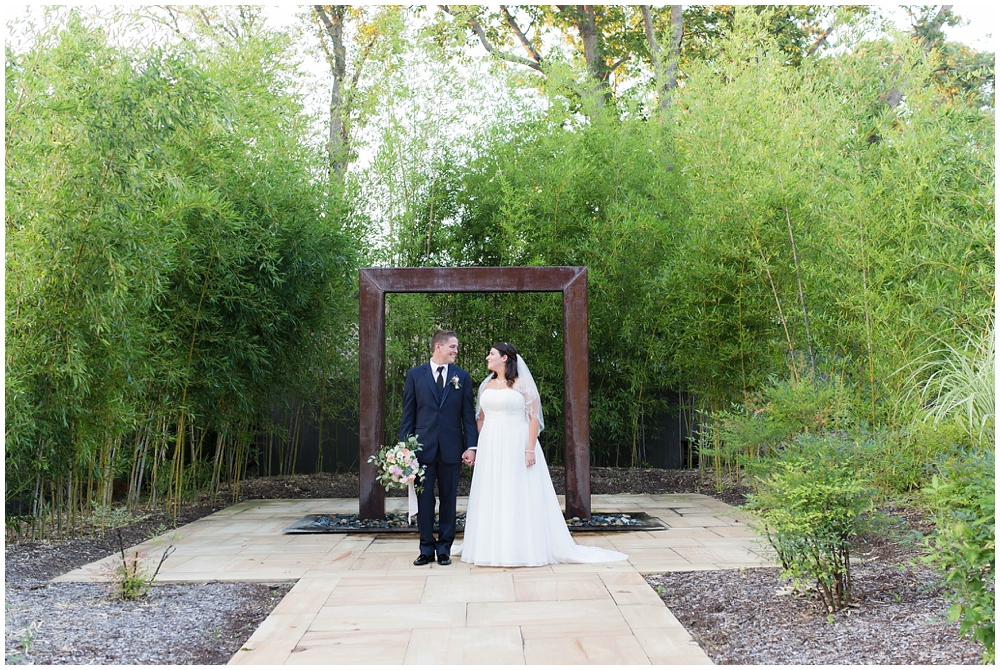 wedding photo of bride and groom at aluetto caterers