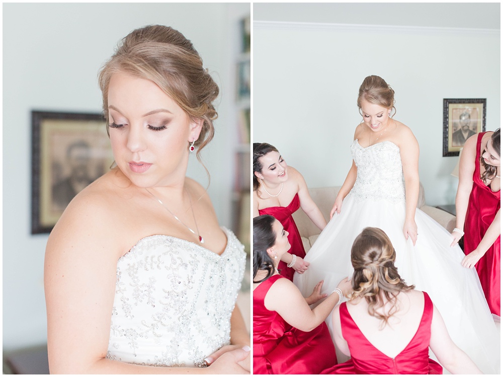 Bride getting ready