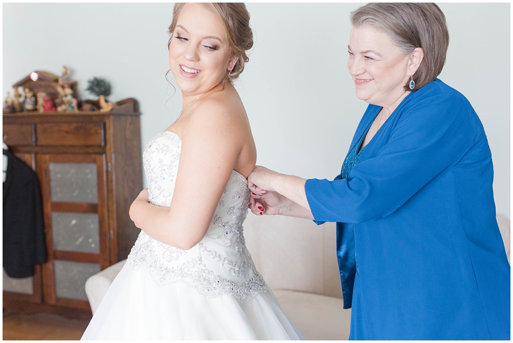 Bride getting ready