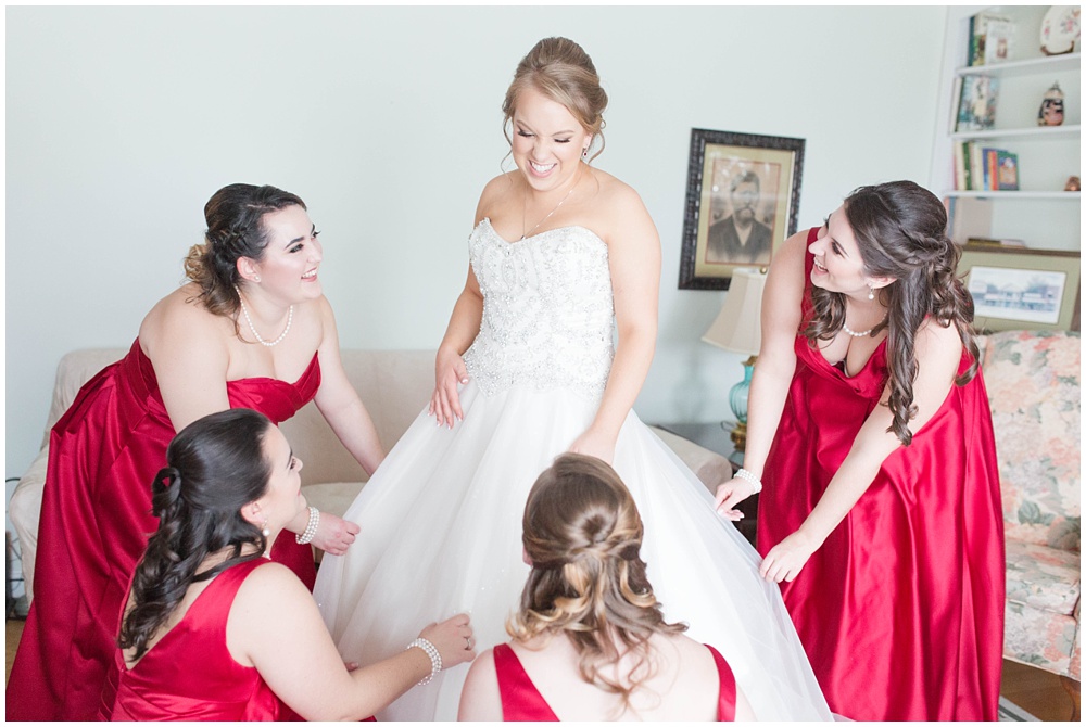 Bride getting ready