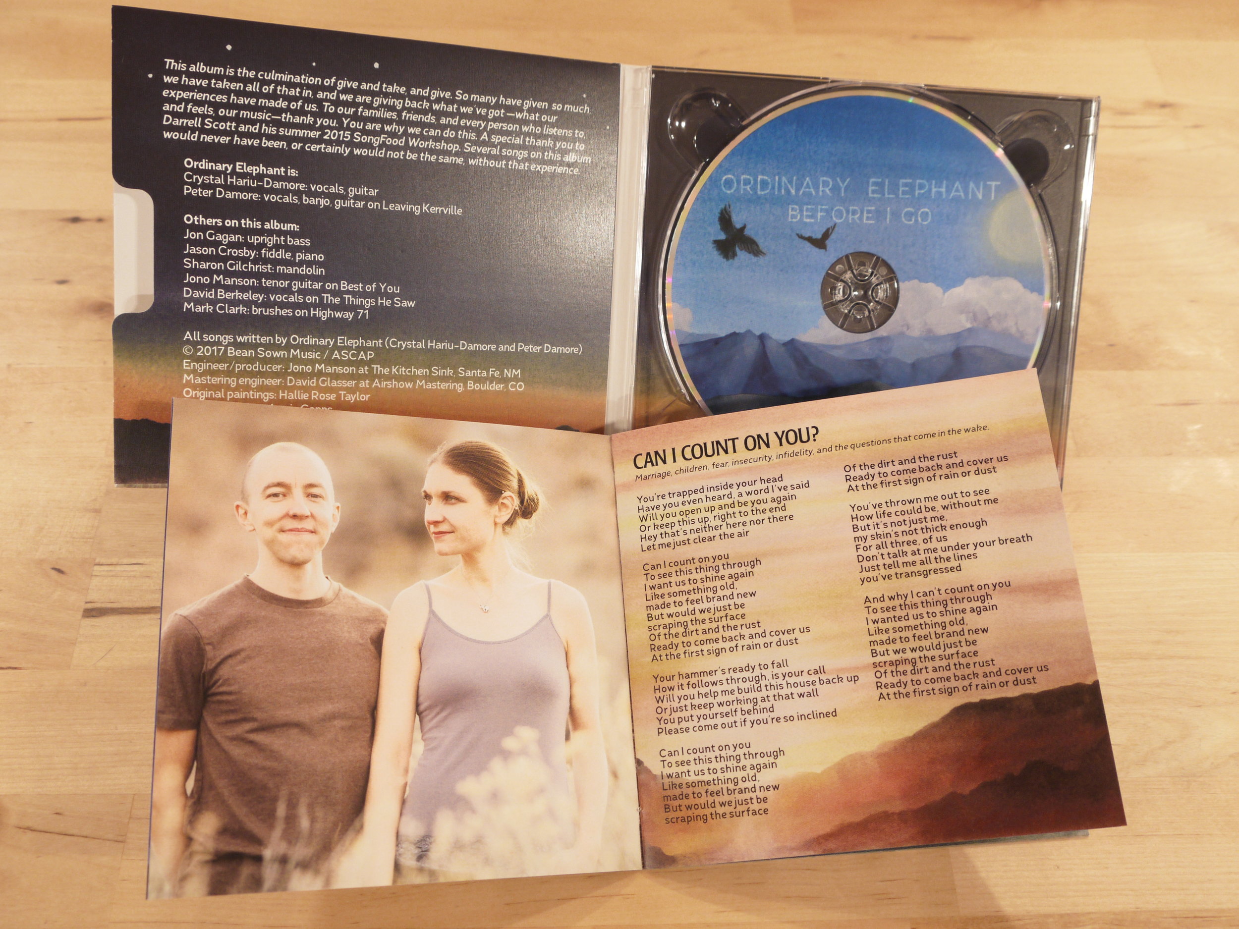 Before I Go Album open with lyric booklet open 2.JPG