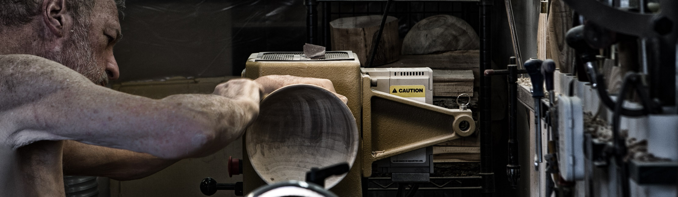 ​Hand sanding a bowl