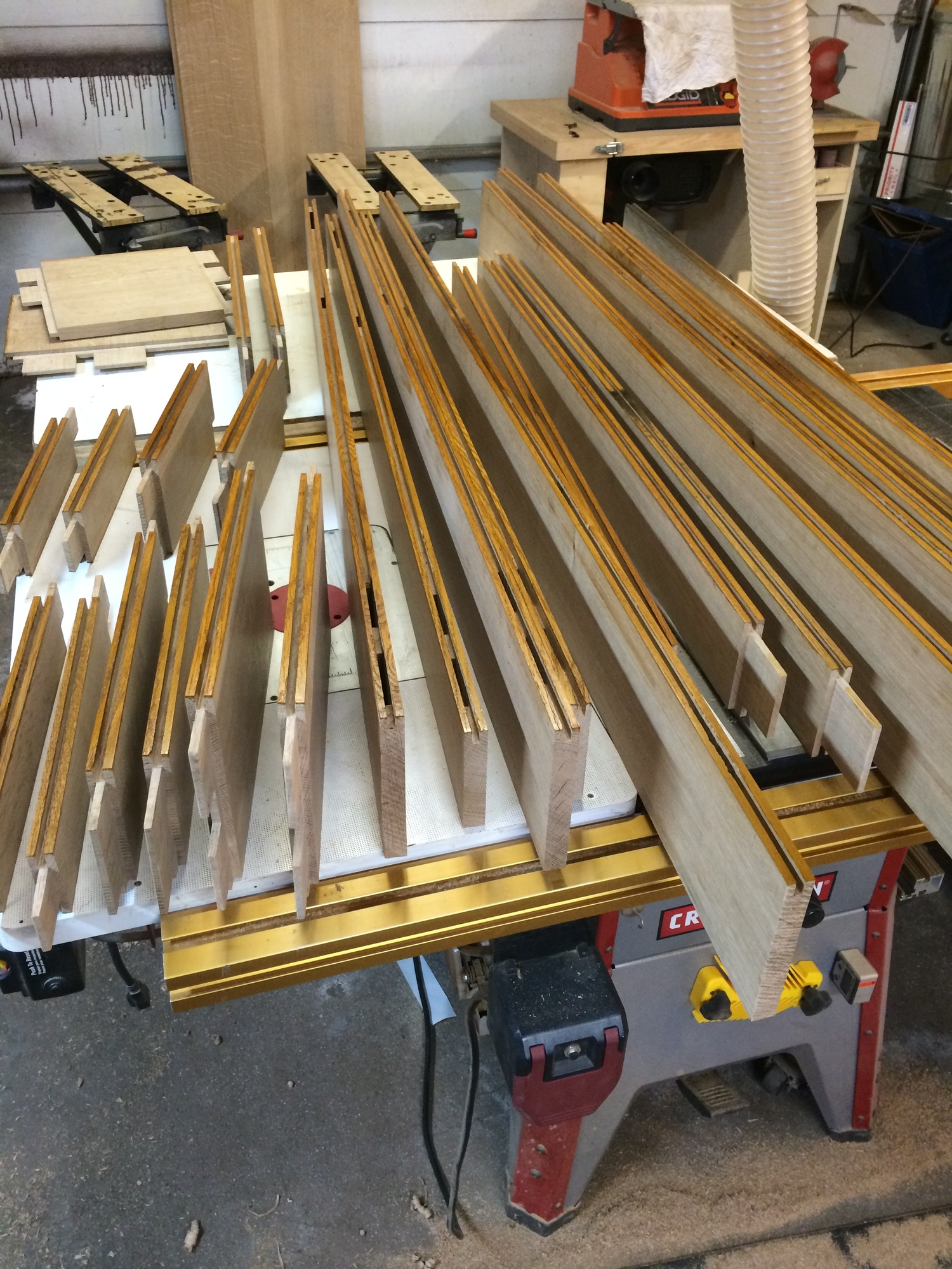 inner edges of the rails & stiles being finished