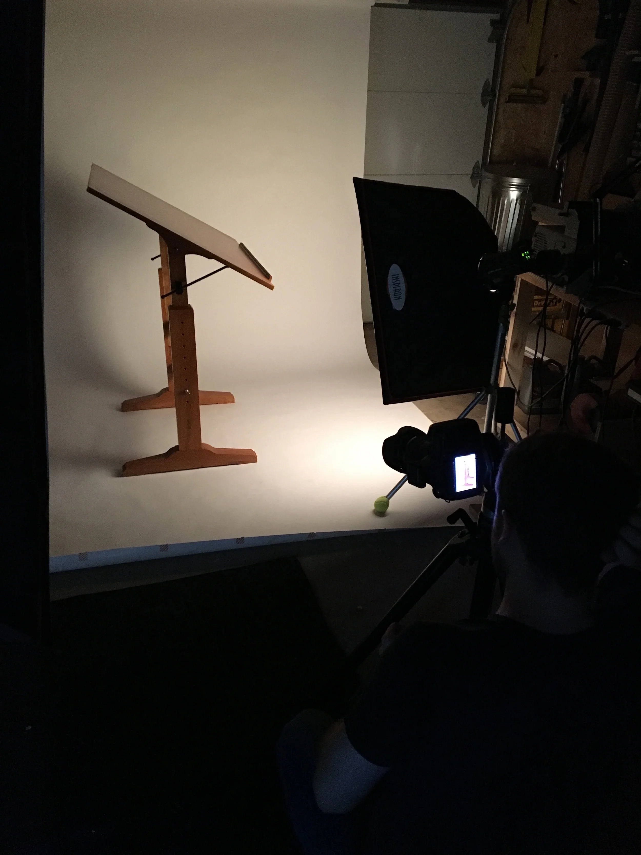 Marcus photographing the table