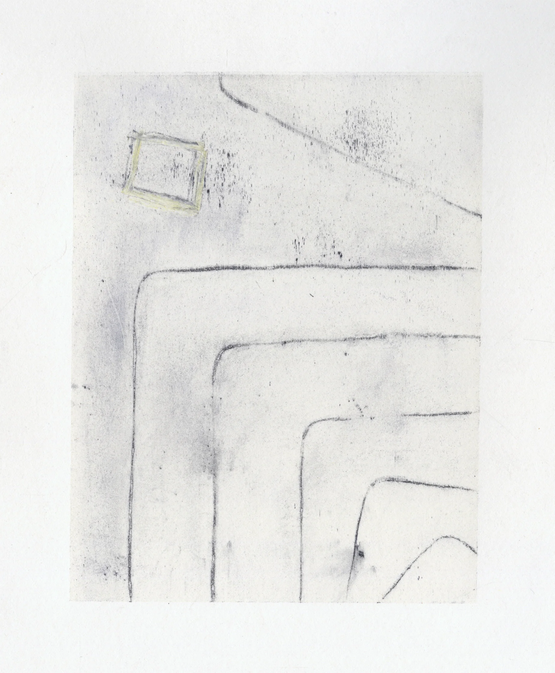 2017 Silkscreen monoprint with graphite and pastel
