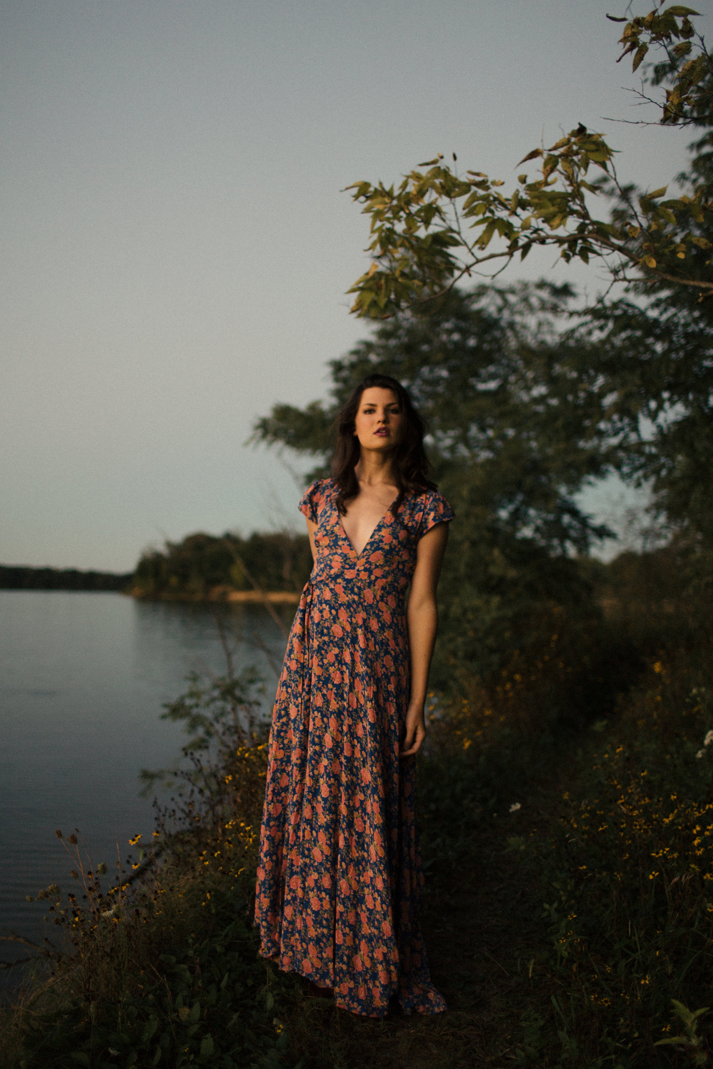 sunset editorial photos floral maxi dress bohemian editorial sarah rose photography ohio