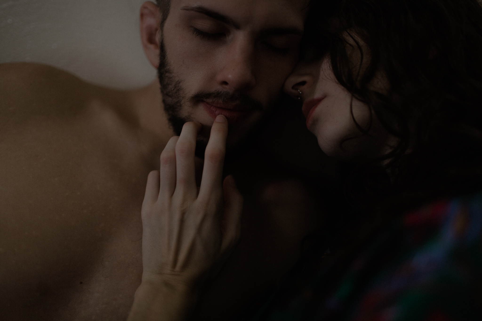 dark moody couples boudoir photography ohio