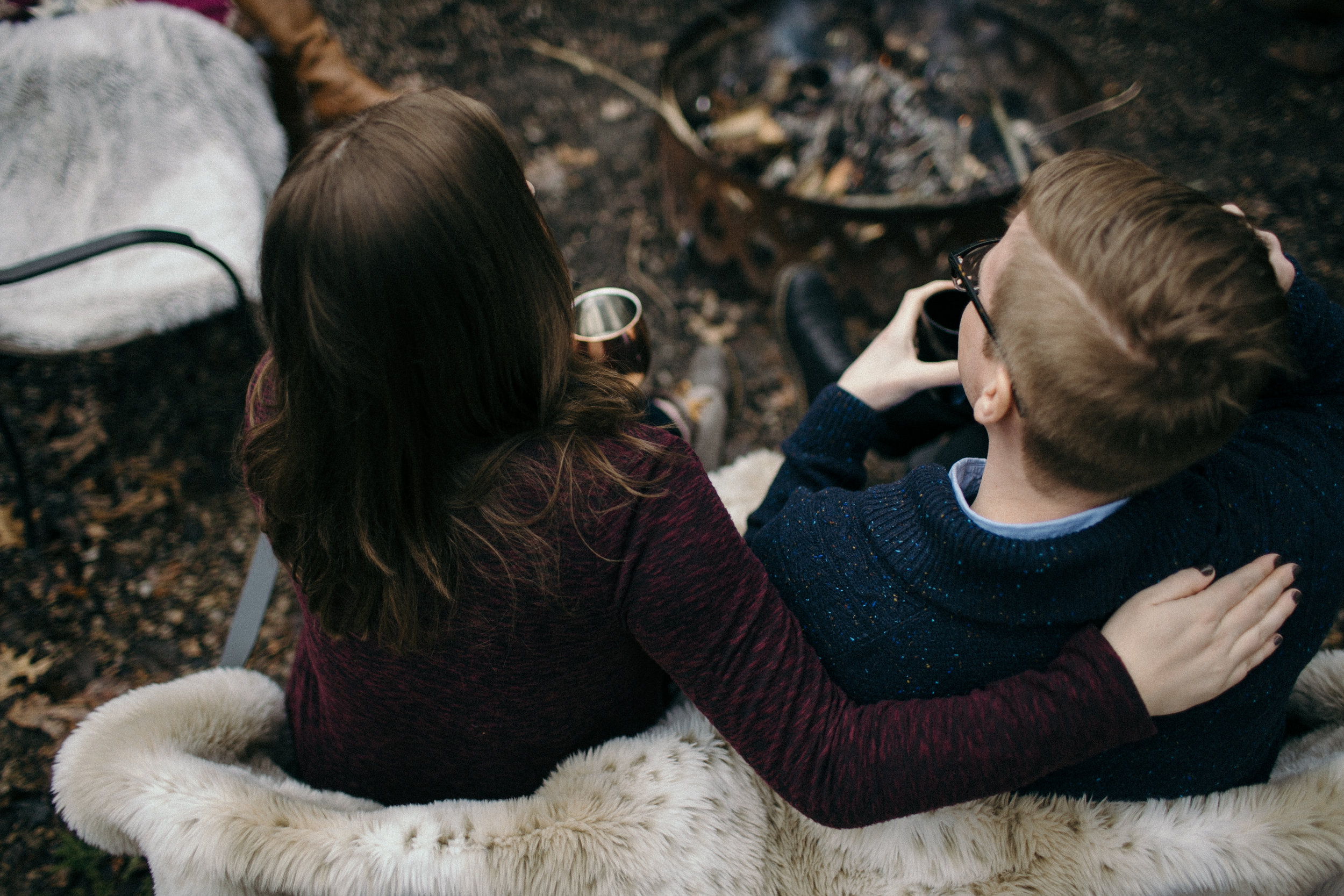 jake and krysti engagement session with friends in hocking hills, ohio by sarah rose