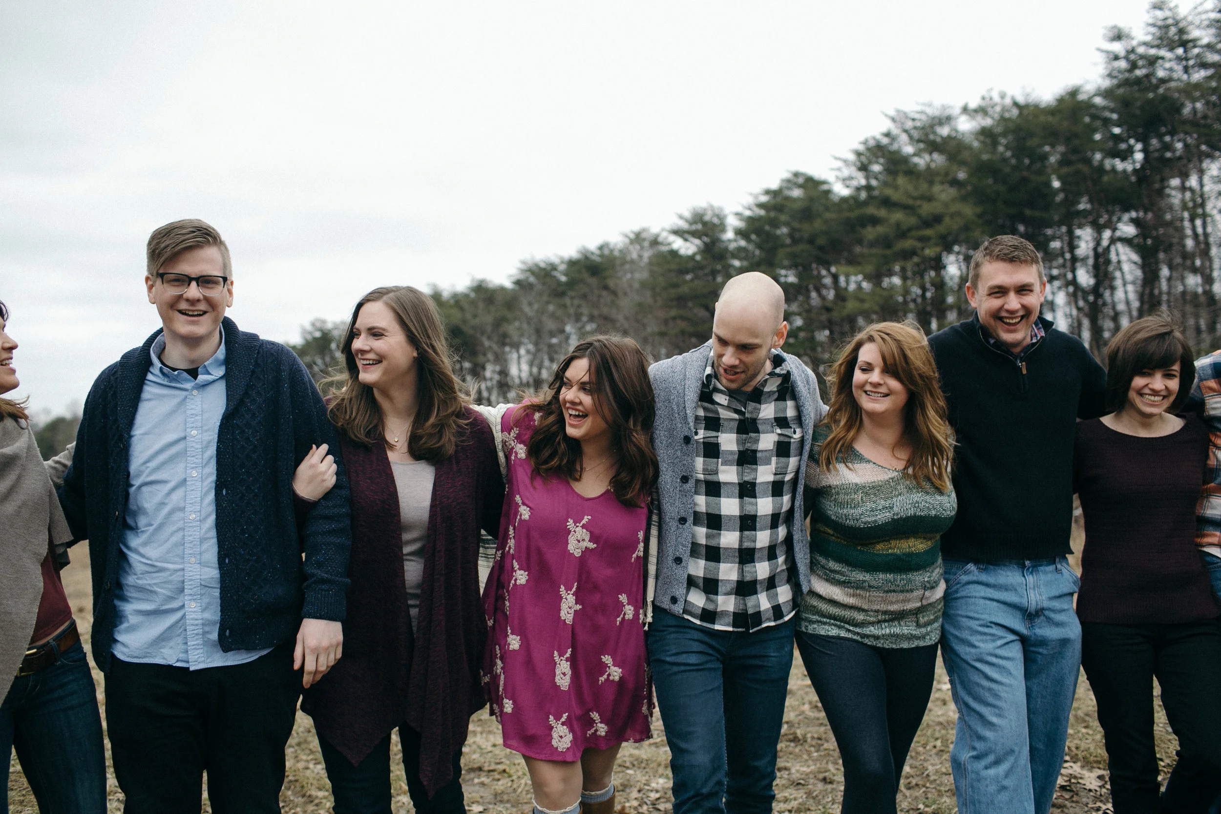 jake and krysti hocking hills engagement session with friends in hocking hills by sarah rose