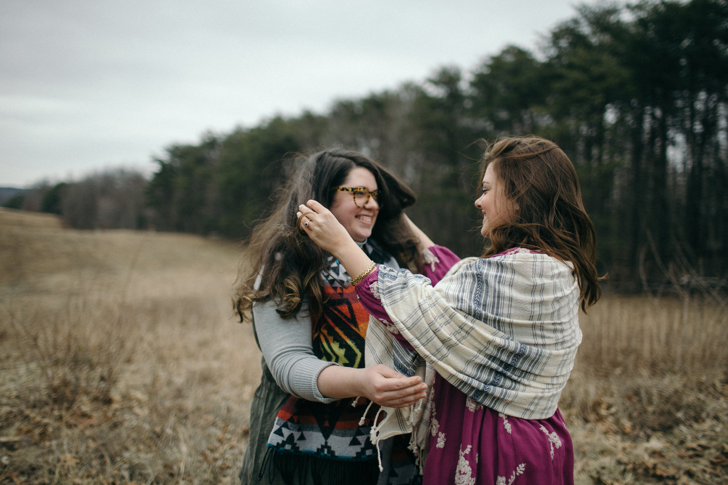 jake and krysti hocking hills engagement session with friends in hocking hills by sarah rose