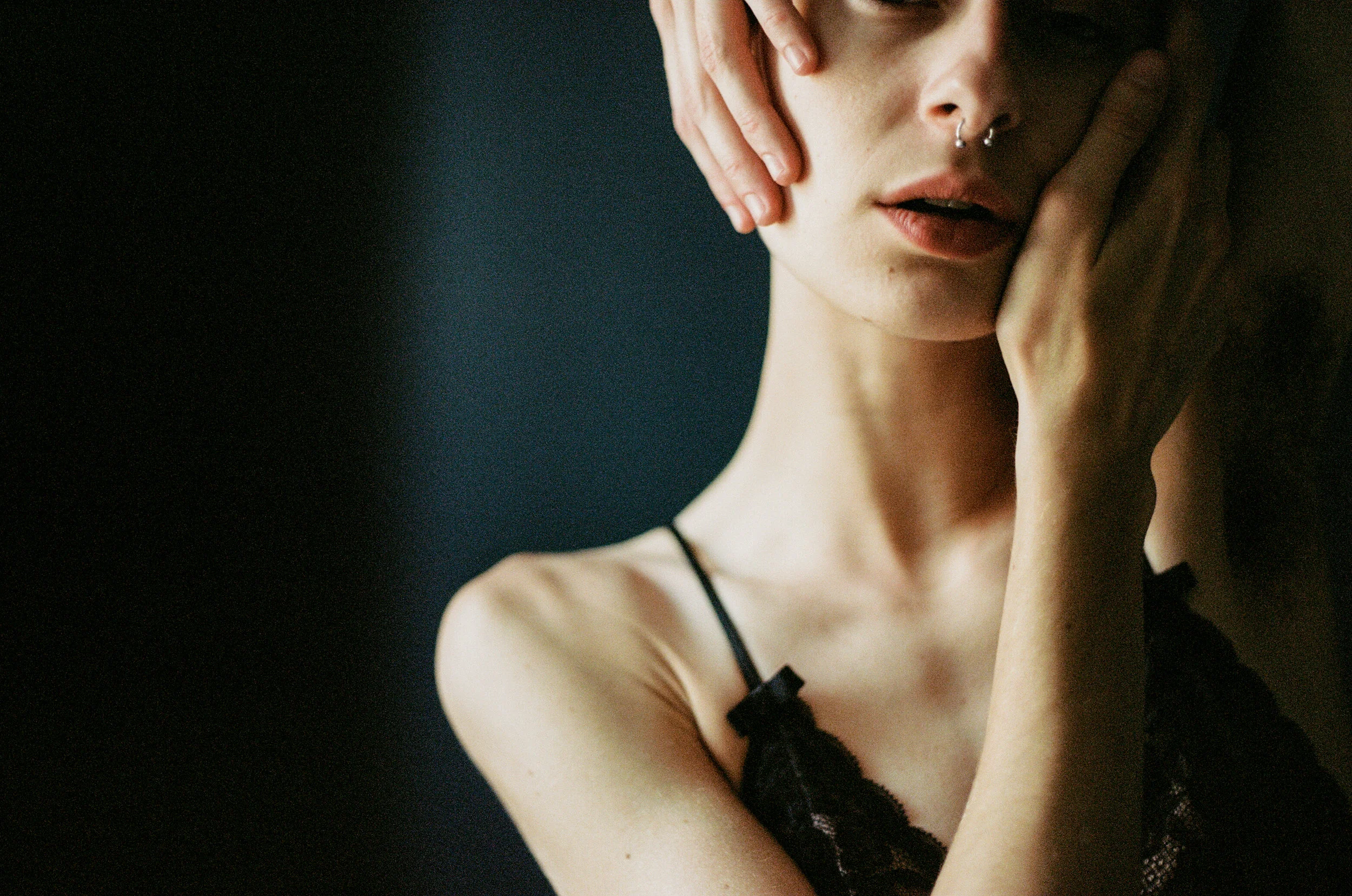35mm film portrait. light leak. canon ae-1. moody portrait. emotional portrait. ohio portrait photographer. sarah rose photography. i am sarah rose. 