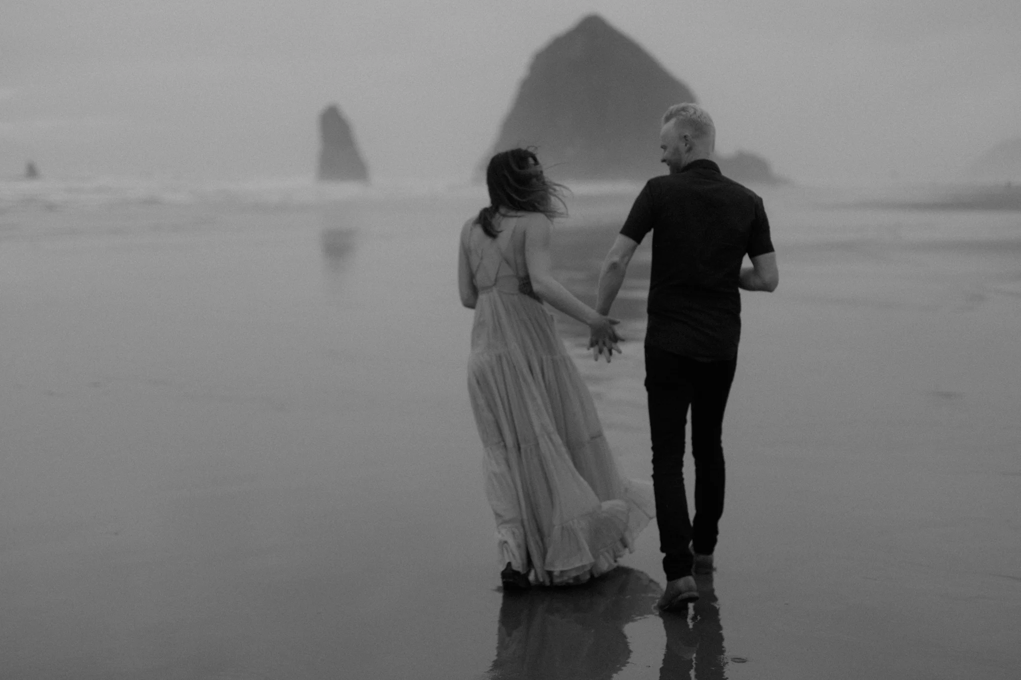 Oregon coast engagement session at cannon beach and ecola state park destination travel photographer sarah rose walk