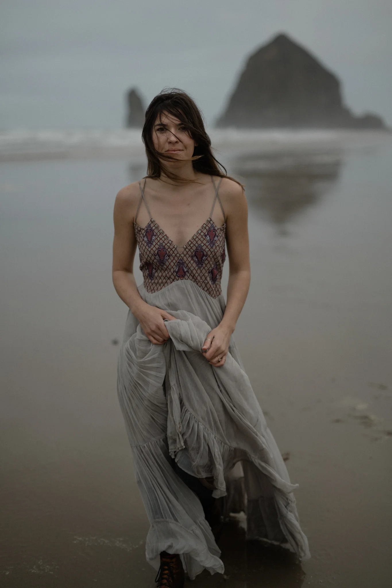 Oregon coast engagement session at cannon beach and ecola state park destination travel photographer sarah rose walk