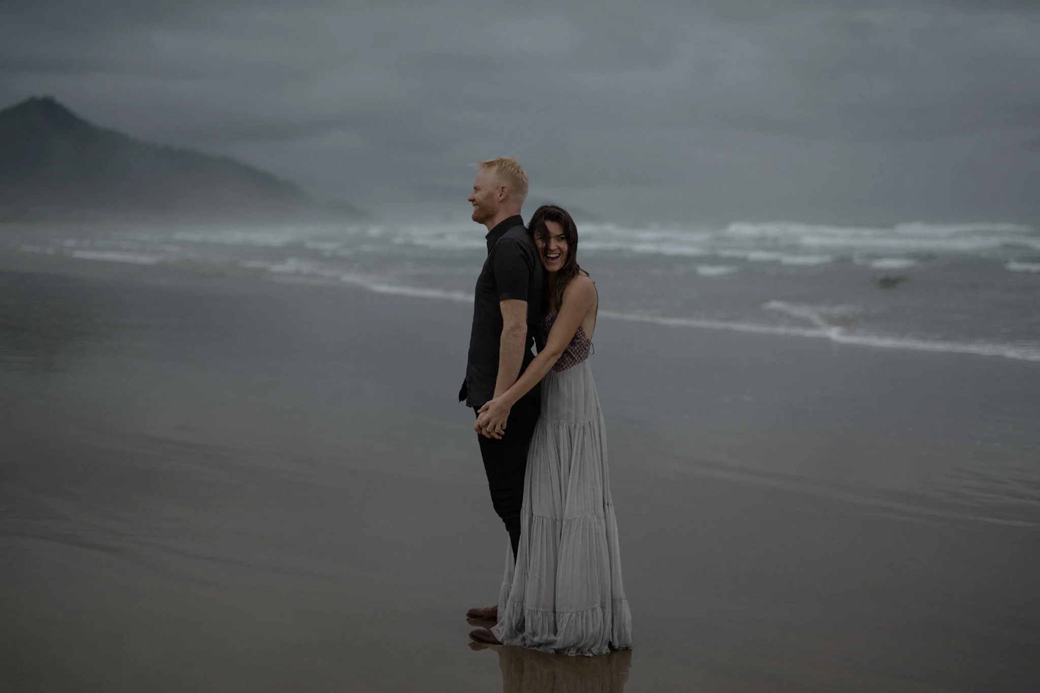Oregon coast engagement session at cannon beach and ecola state park destination travel photographer sarah rose walk