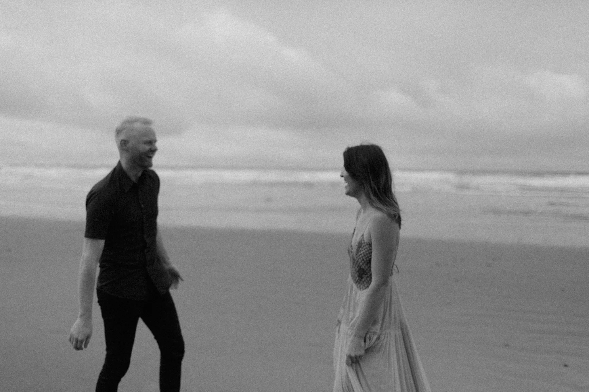 Oregon coast engagement session at cannon beach and ecola state park destination travel photographer sarah rose walk