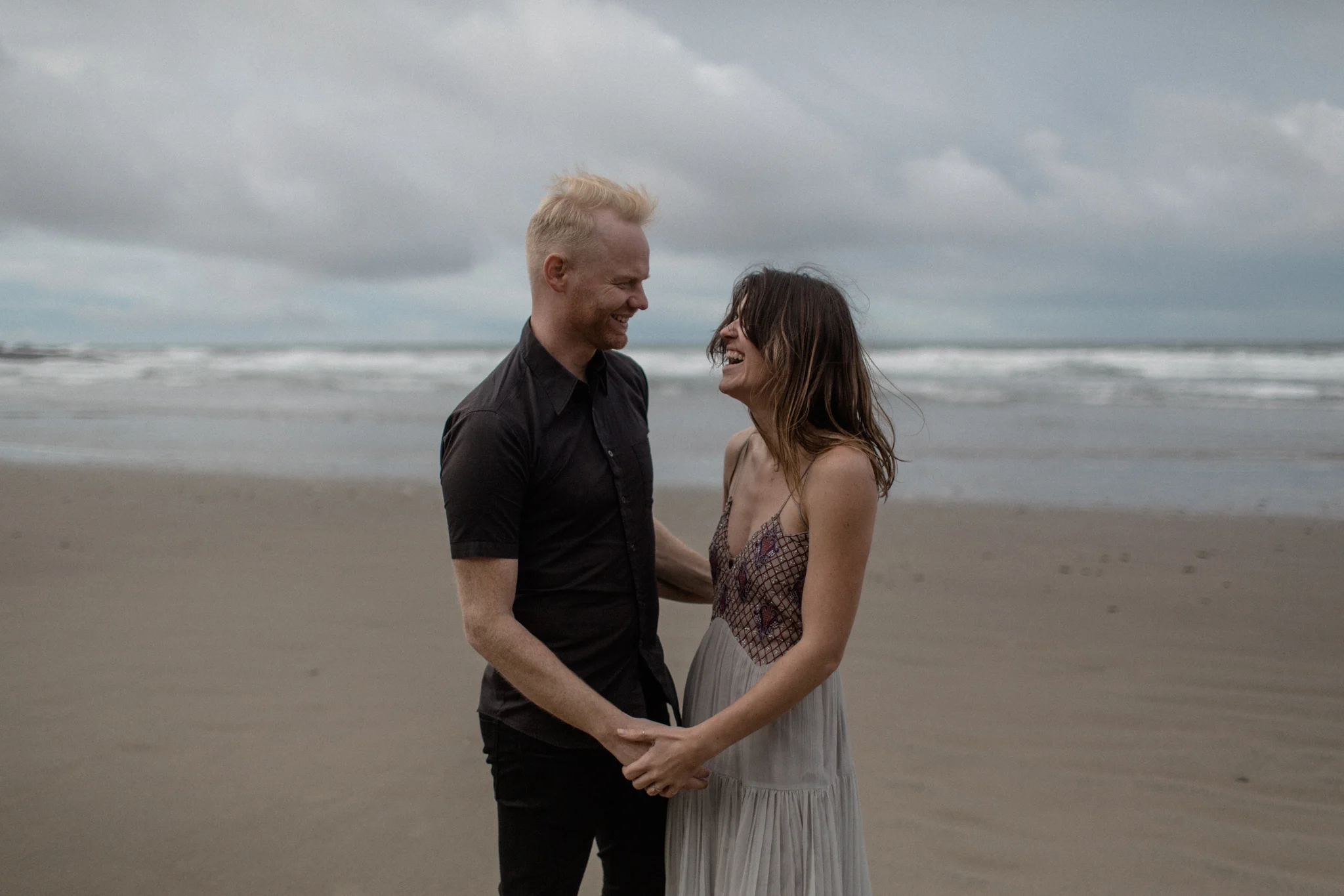 Oregon coast engagement session at cannon beach and ecola state park destination travel photographer sarah rose walk