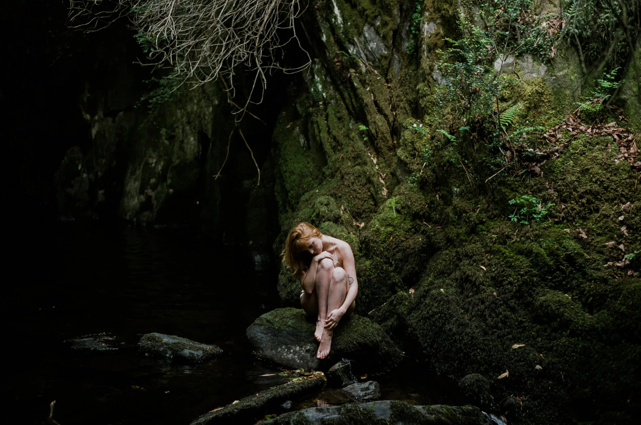 35mm film portrait. lingerie editorial. glengariff, ireland. canon ae-1. kodak portra 400. moody portrait. emotional portrait. ohio portrait photographer. sarah rose photography. i am sarah rose. 