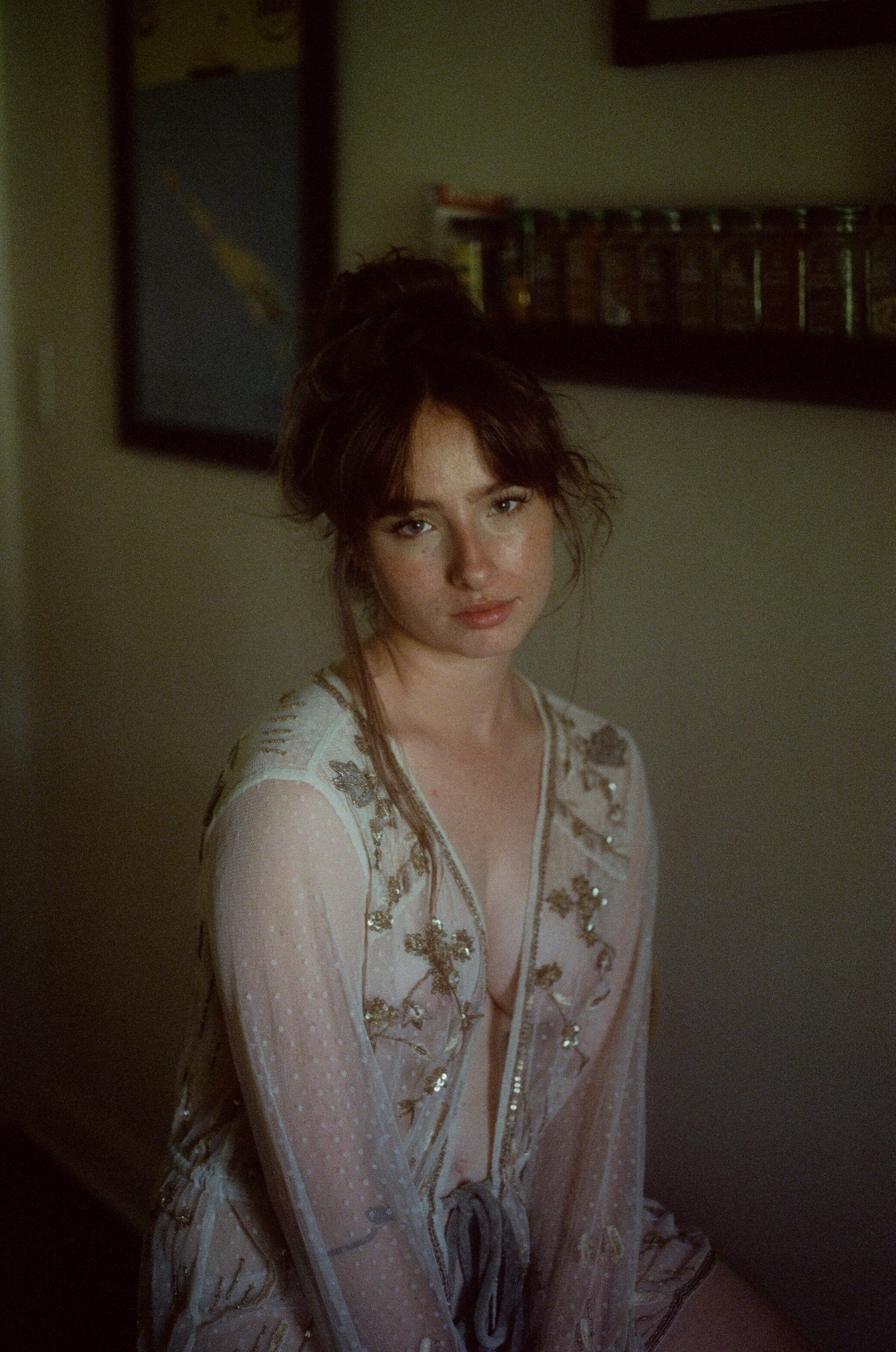 A 35mm portrait of Hana on Cinestill 800t film by Sarah Rose