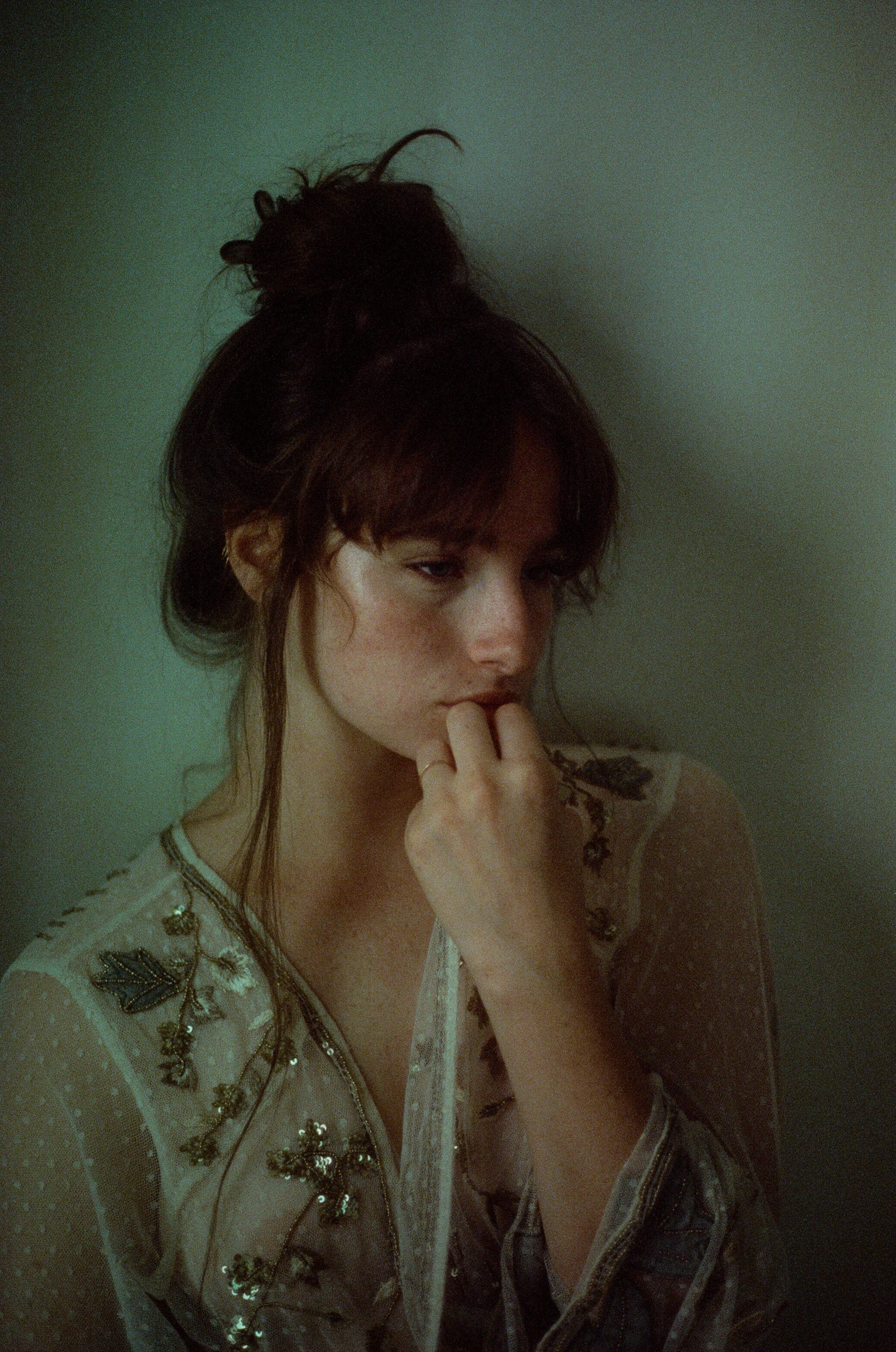 A 35mm portrait of Hana on Cinestill 800t film by Sarah Rose
