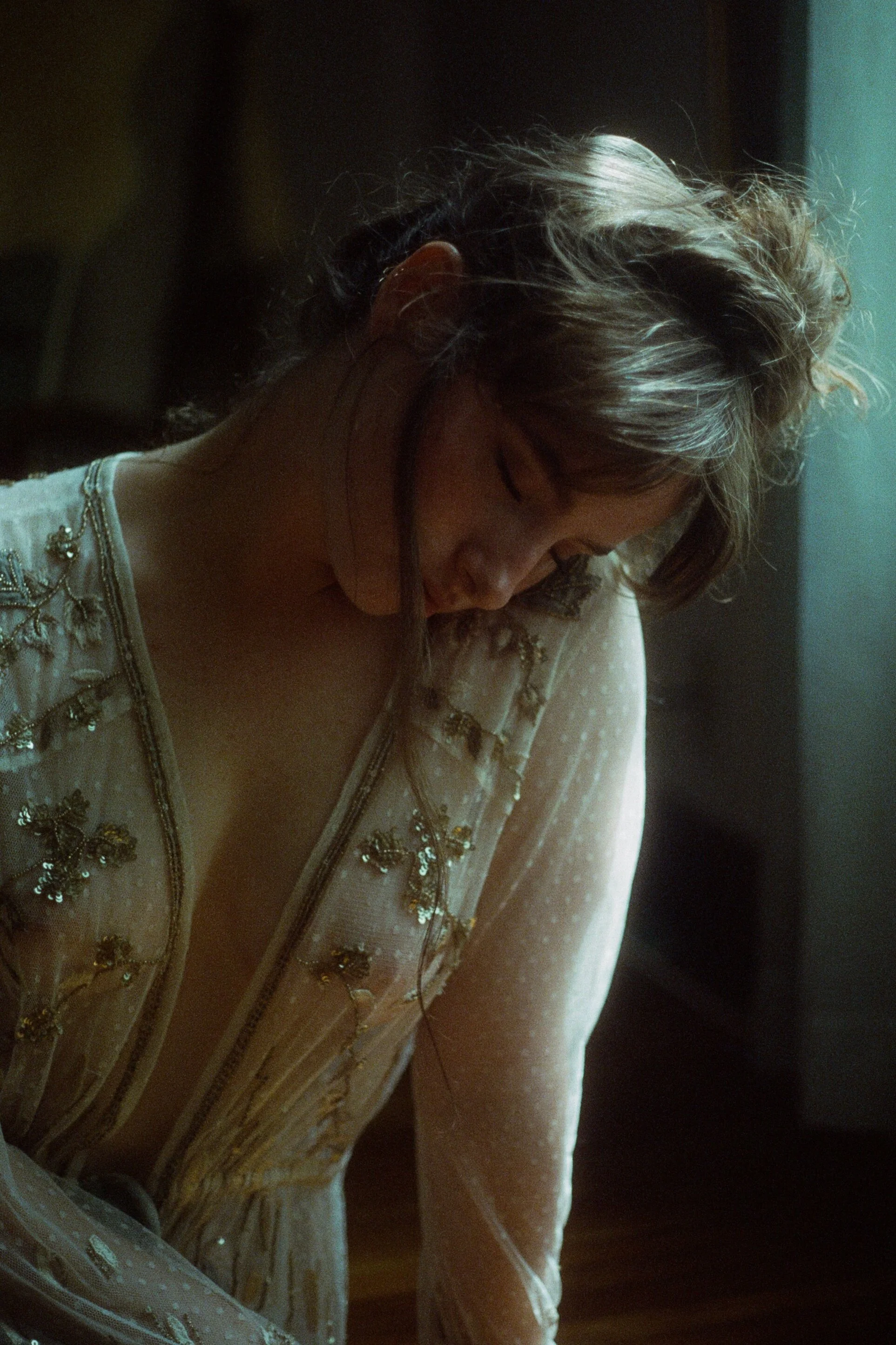 A 35mm portrait of Hana on Cinestill 800t film by Sarah Rose