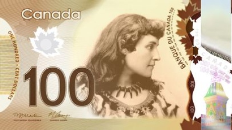 E. Pauline Johnson (Tekahionwake) is on the short list of five woman; one of whom will be chosen to be on the Canadian 100 bill in 2018. 