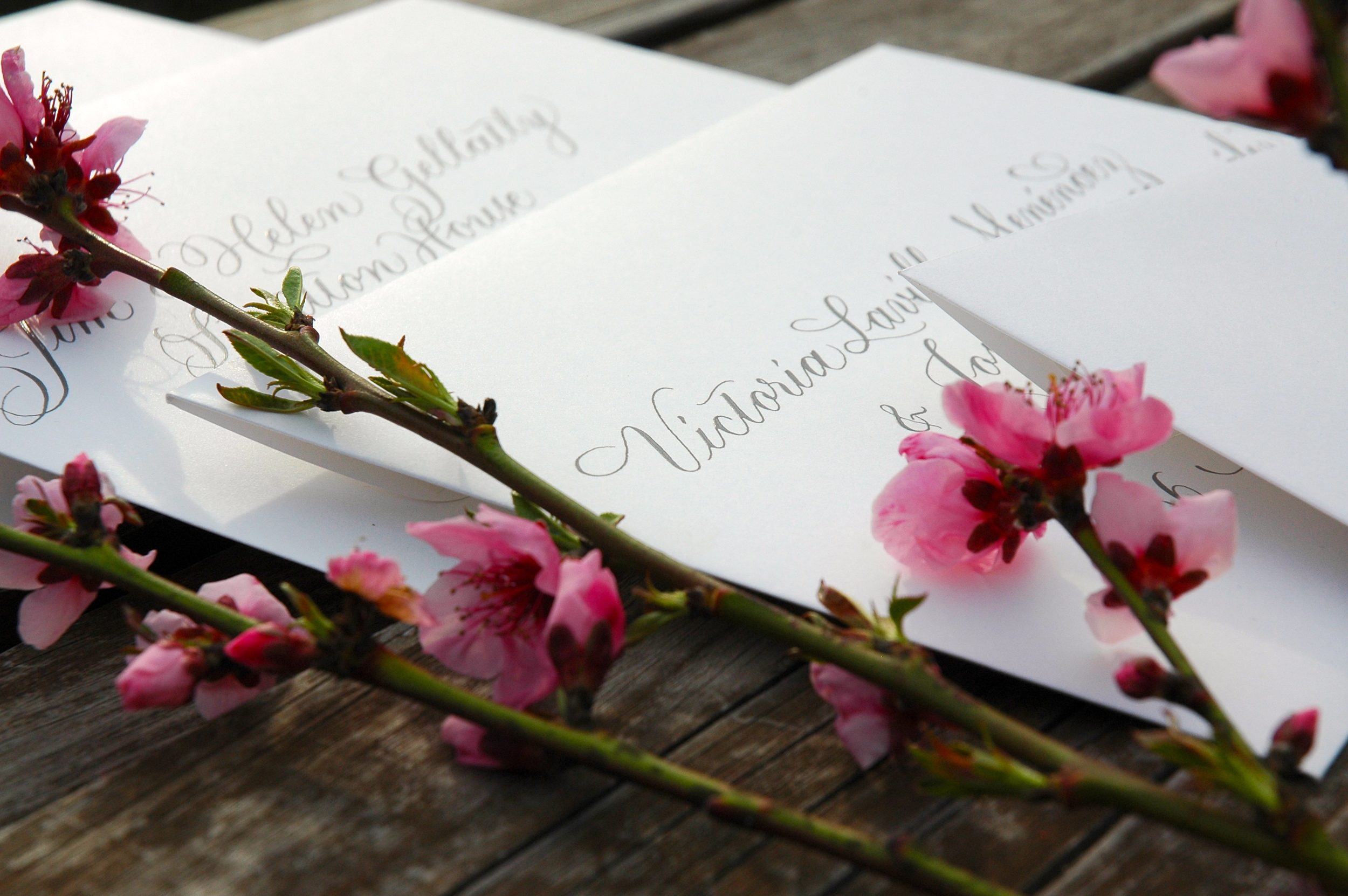 inner envelopes in with taupe grey gouache