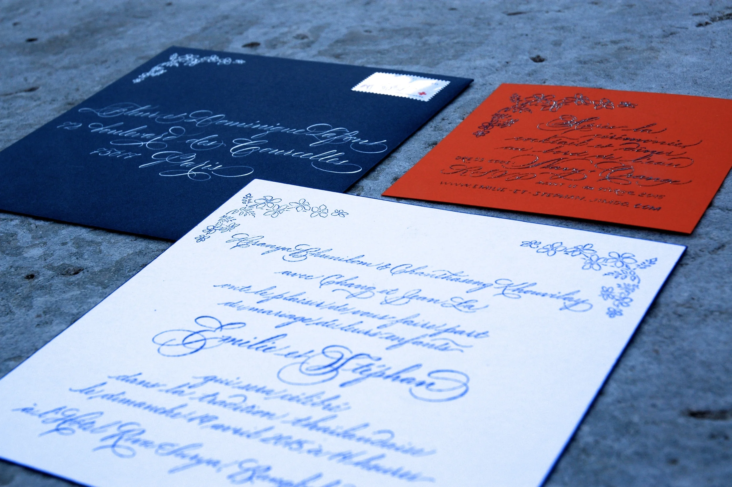 invitation calligraphy stamp by Studio French Blue