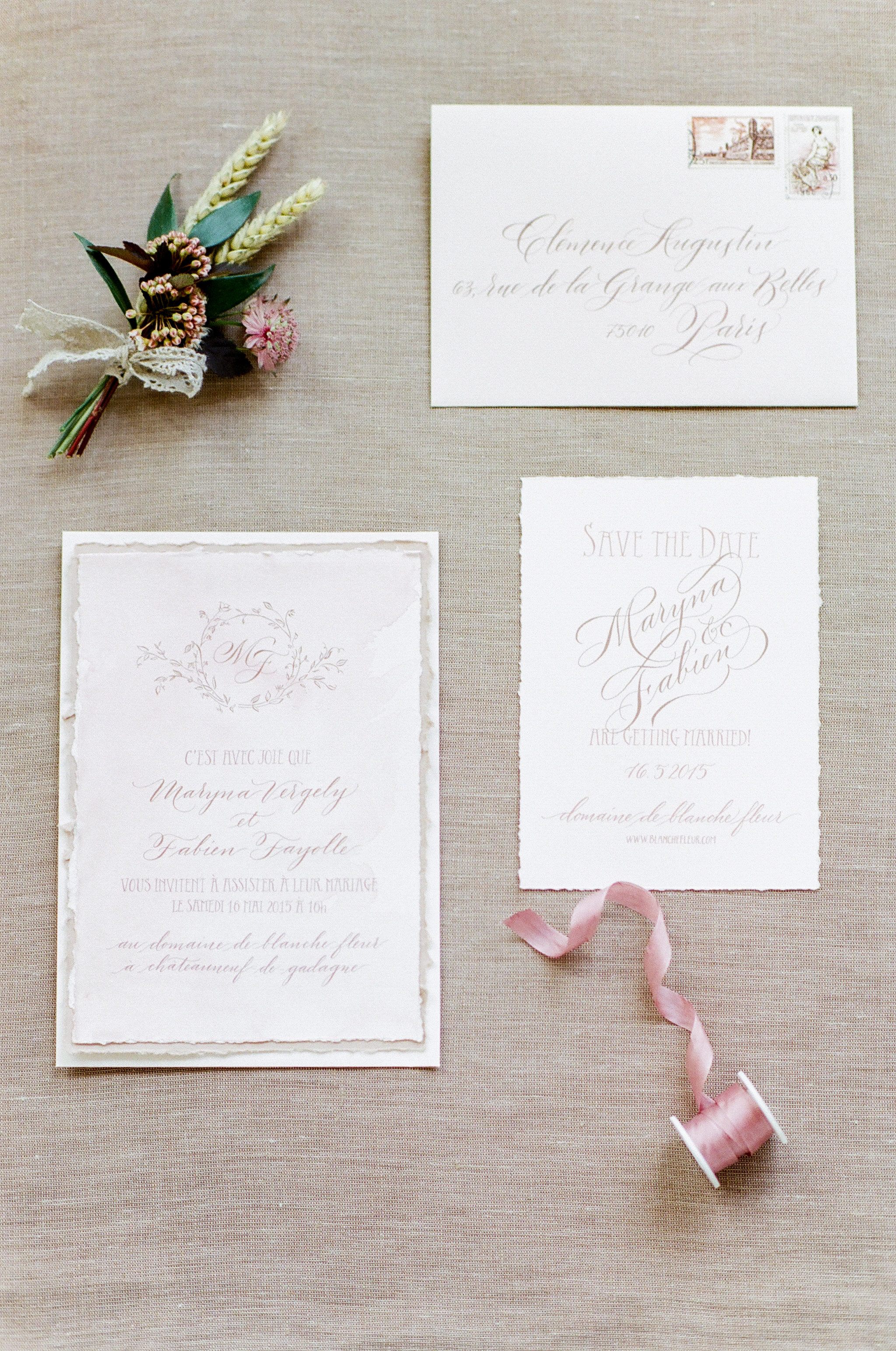 French Provence save the date and invitation, by Studio French Blue