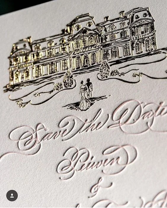 calligraphy and design in letterpress, a save-the-date www.studiofrenchblue.com