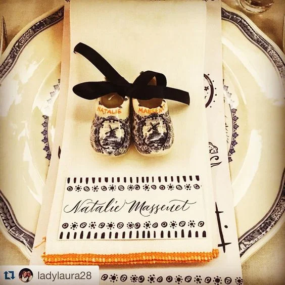 Paris Fashion Week afterparty special place setting, calligraphy by studiofrenchblue.com