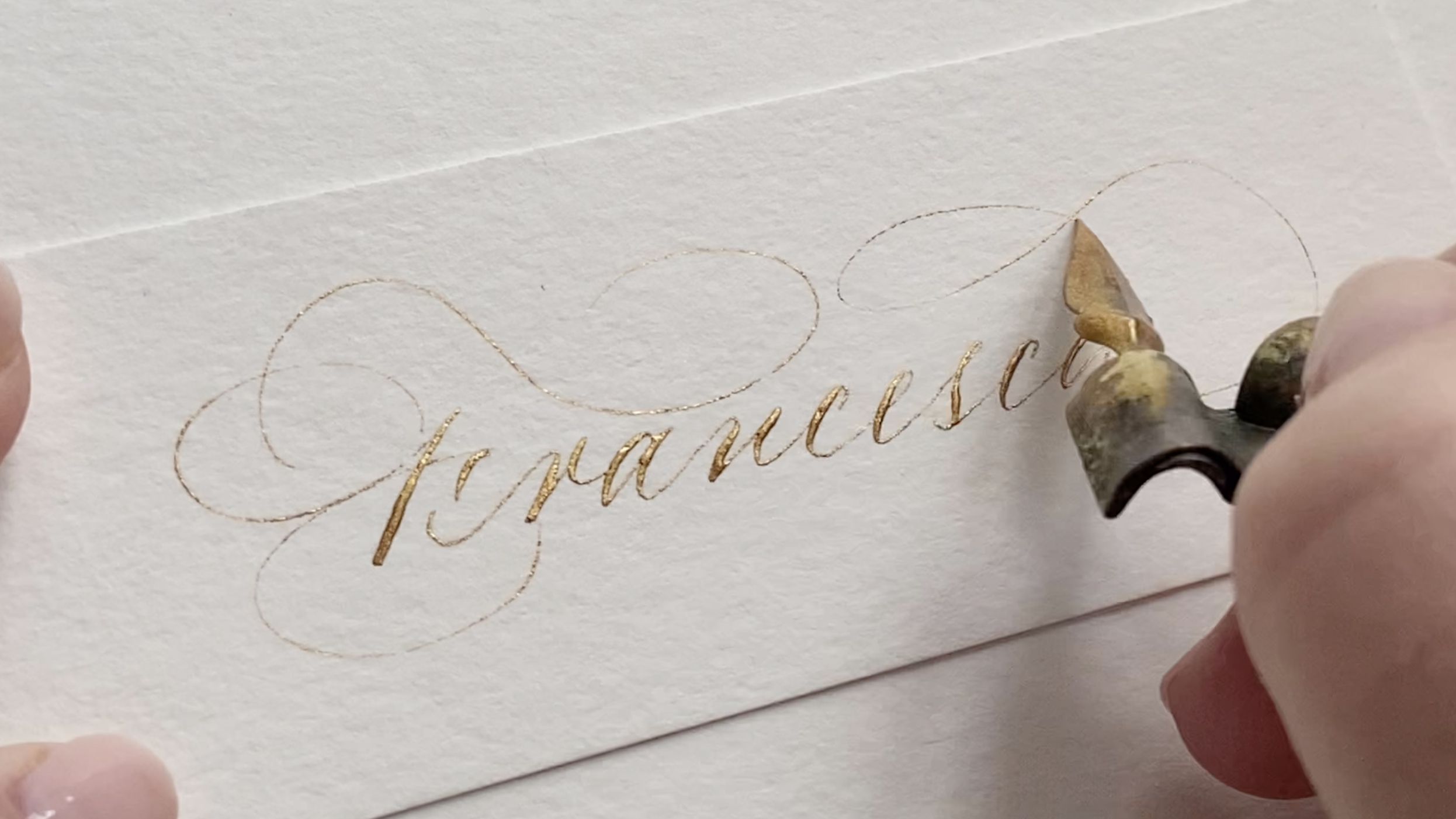 French Blue Envelope Calligraphy — Love Fern Design Studio