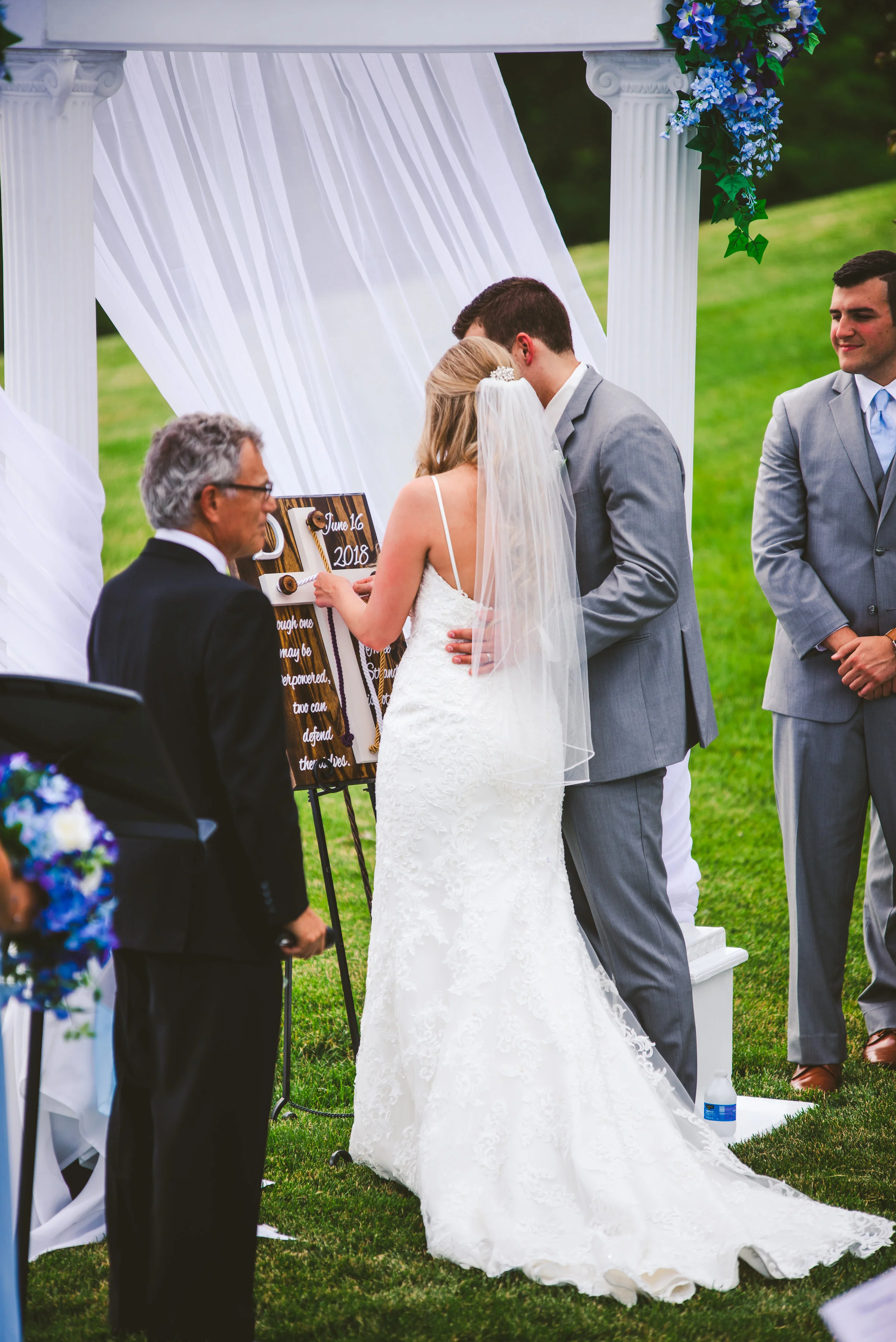 Bride and Groom at Stone Ridge Golf Club for Wedding Ceremony with Toledo Photographers