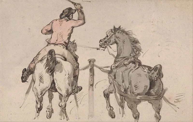 Thomas Rowlandson, An English Postilion , ca 1785, courtesy Yale Center for British Art, Paul Mellon Collection