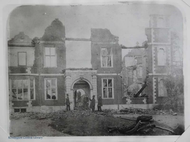 Campden House after the fire.