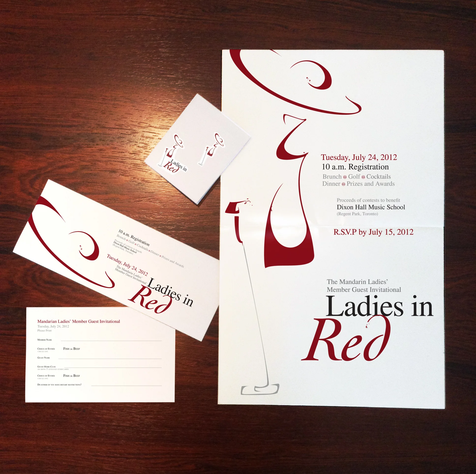 L to R: registration card, invitation, stickers, promotional poster