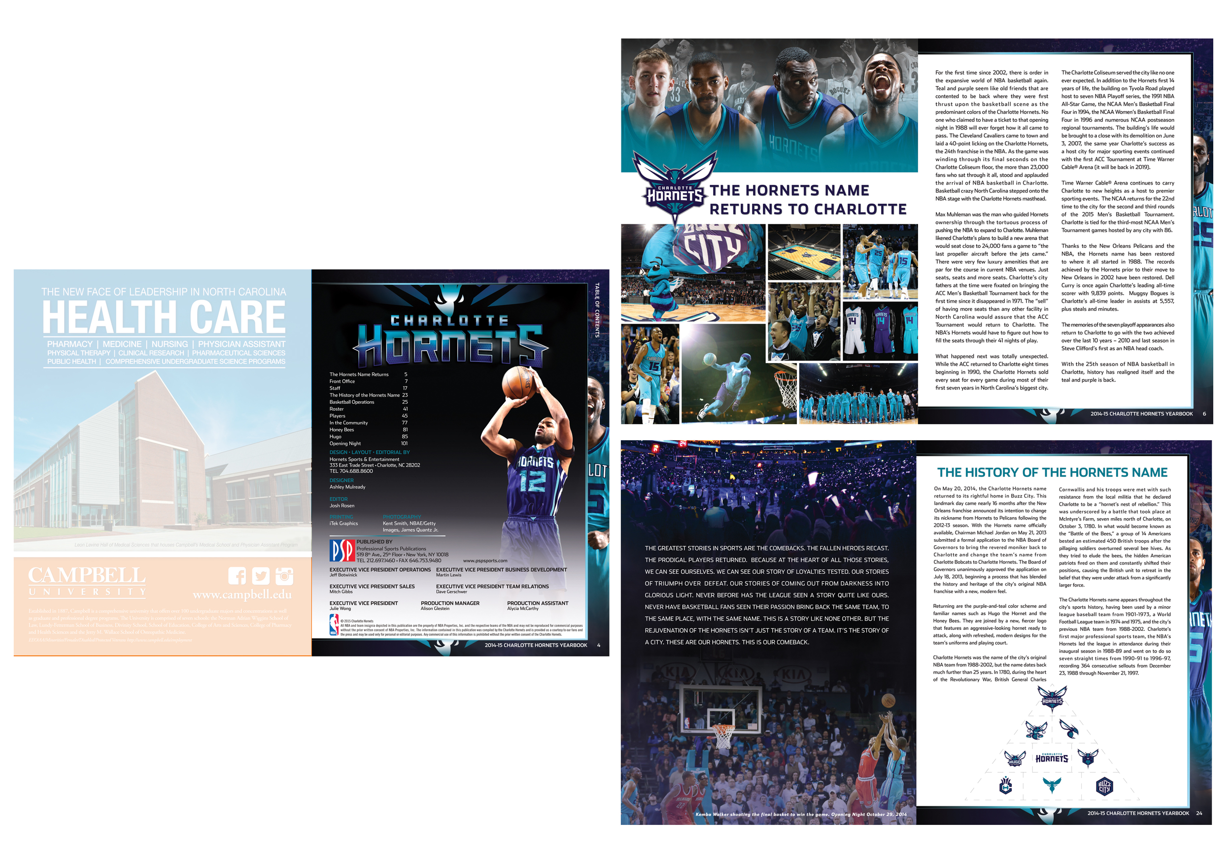 Charlotte Hornets Yearbook Spreads