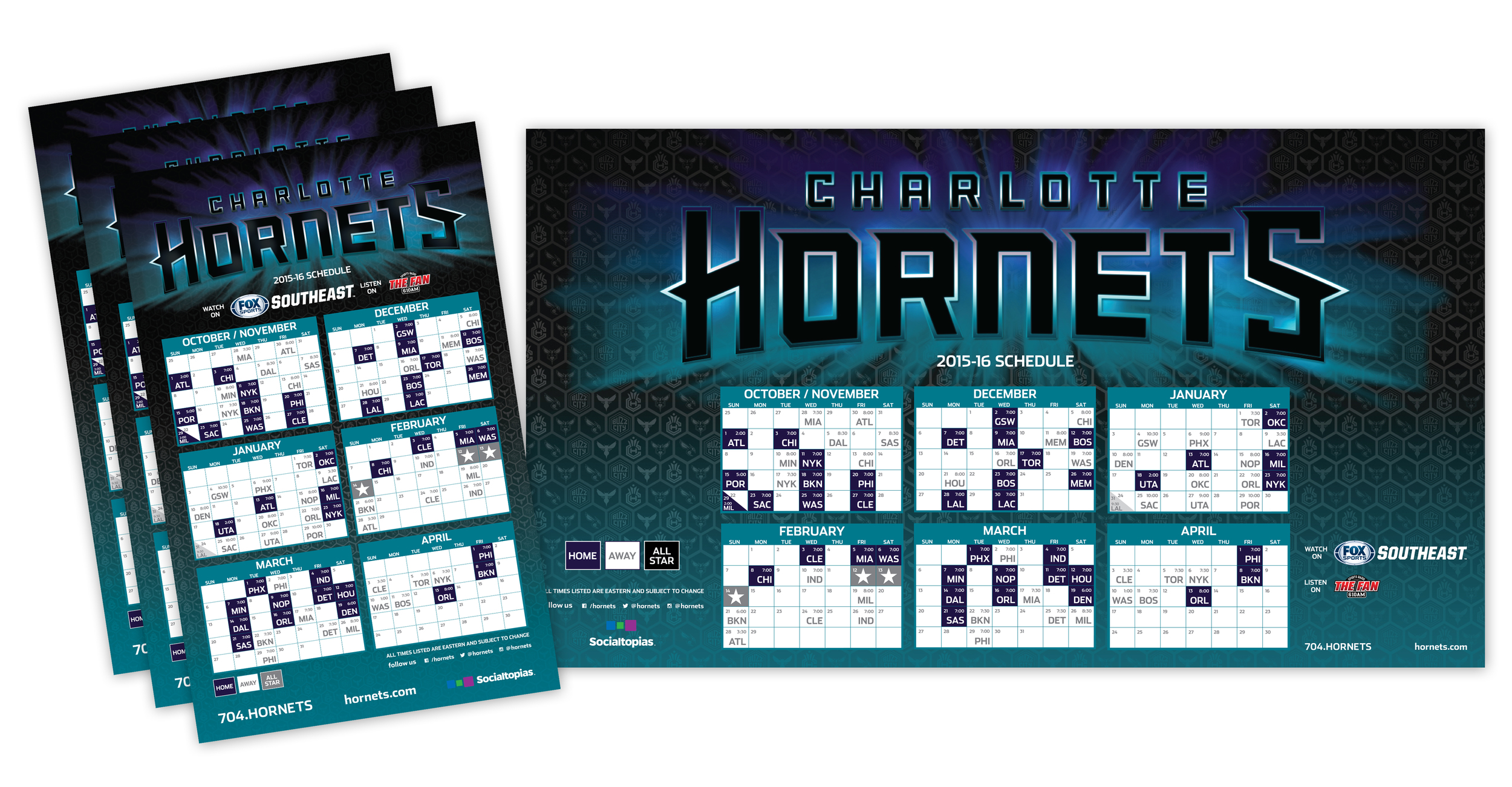 2015 - 16 Charlotte Hornets Schedule