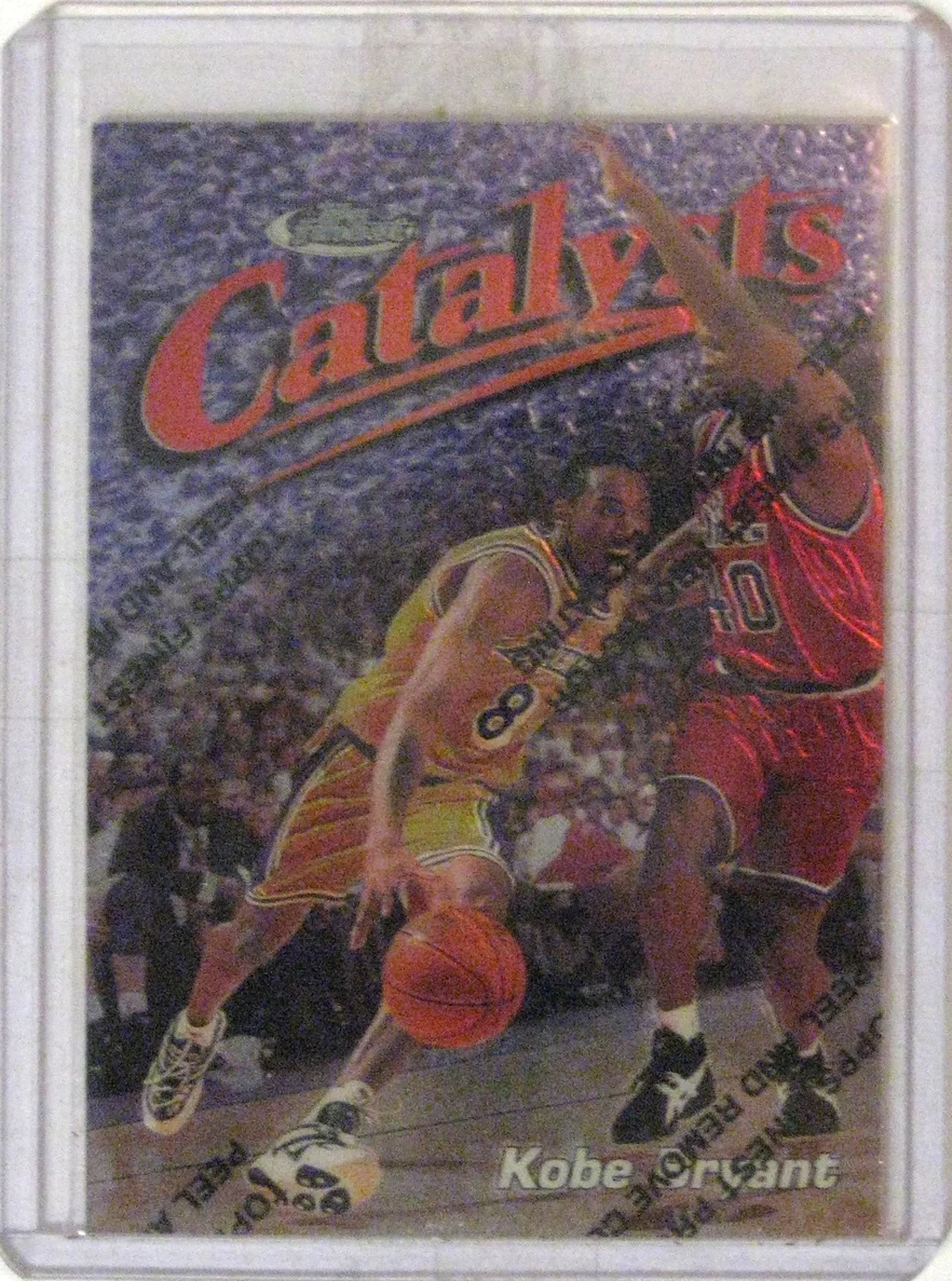 1997-98 Topps Finest #137 Kobe Bryant: I don't know if there's a Topps Finest Kobe card that I don't like. This picture is kinda weak, but it's a gorgeous card.